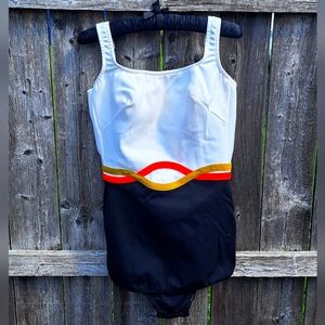 Vintage Women's Swimsuit ILGWU Union Made - 1950s One Piece Bathing Suit Size M